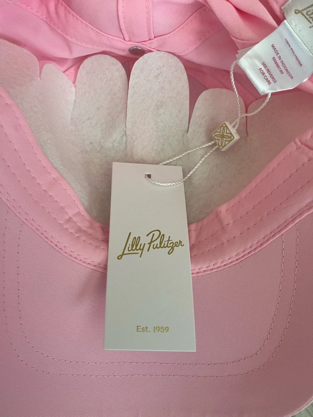 {Lilly Pulitzer} Logo Run Around Hat in Conch Shell Pink - Womens OS - NWT